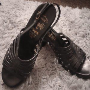 Vintage rangoni heels, black leather 7 1/2